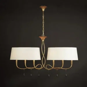 Suspension linéaire PAOLA dorée 6 lumières E14 Mantra 3541