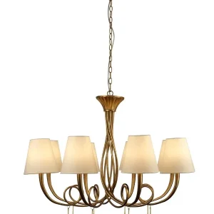 Suspension PAOLA dorée 8 lumières E14 Mantra 6205