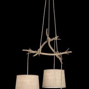 Suspension SABINA imitation bois 3 lumières E27 Mantra 6176