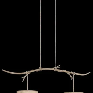 Suspension SABINA imitation bois 2 lumières E27 Mantra 6177