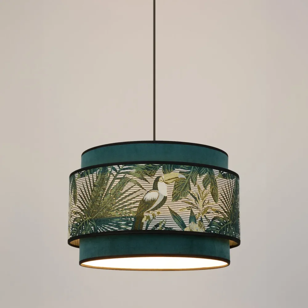 Suspension Toucan velours vert