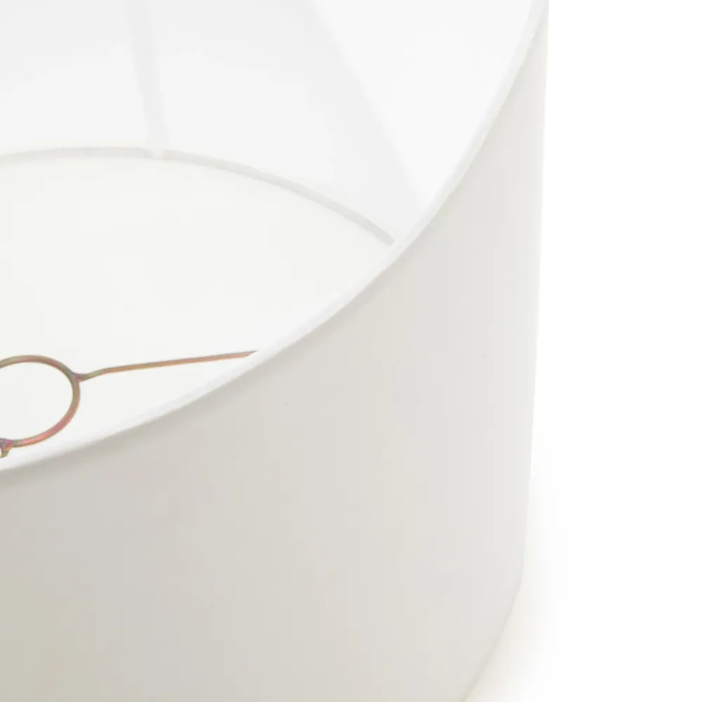 TEAK WOOD Lampe de Table Blanche