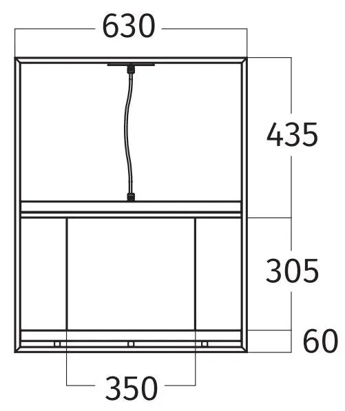 Wave 2053.01 CADRE gauche - Modèle îlot 240 cm en acier inoxydable - 4 x 4,2 W dimmable LED 2700 Kelvin