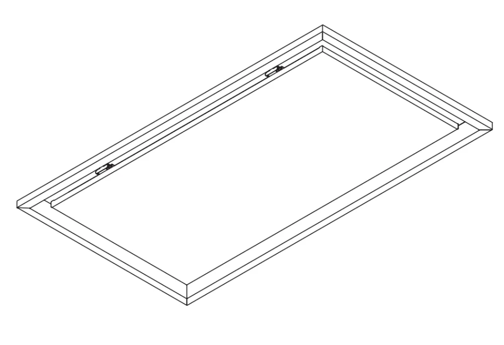 Wave 8310.100 PANEL - plafonnier 90x50 cm - acier inoxydable - sans moteur - LED