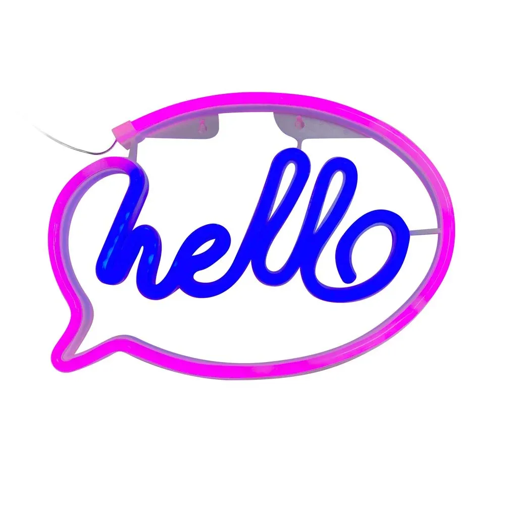 Applique murale LED Zumaline Neon Hello 1L 1W en plastique