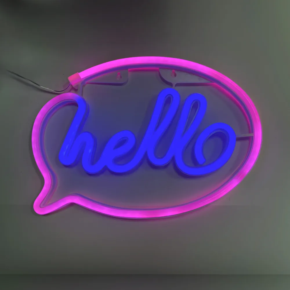 Applique murale LED Zumaline Neon Hello 1L 1W en plastique