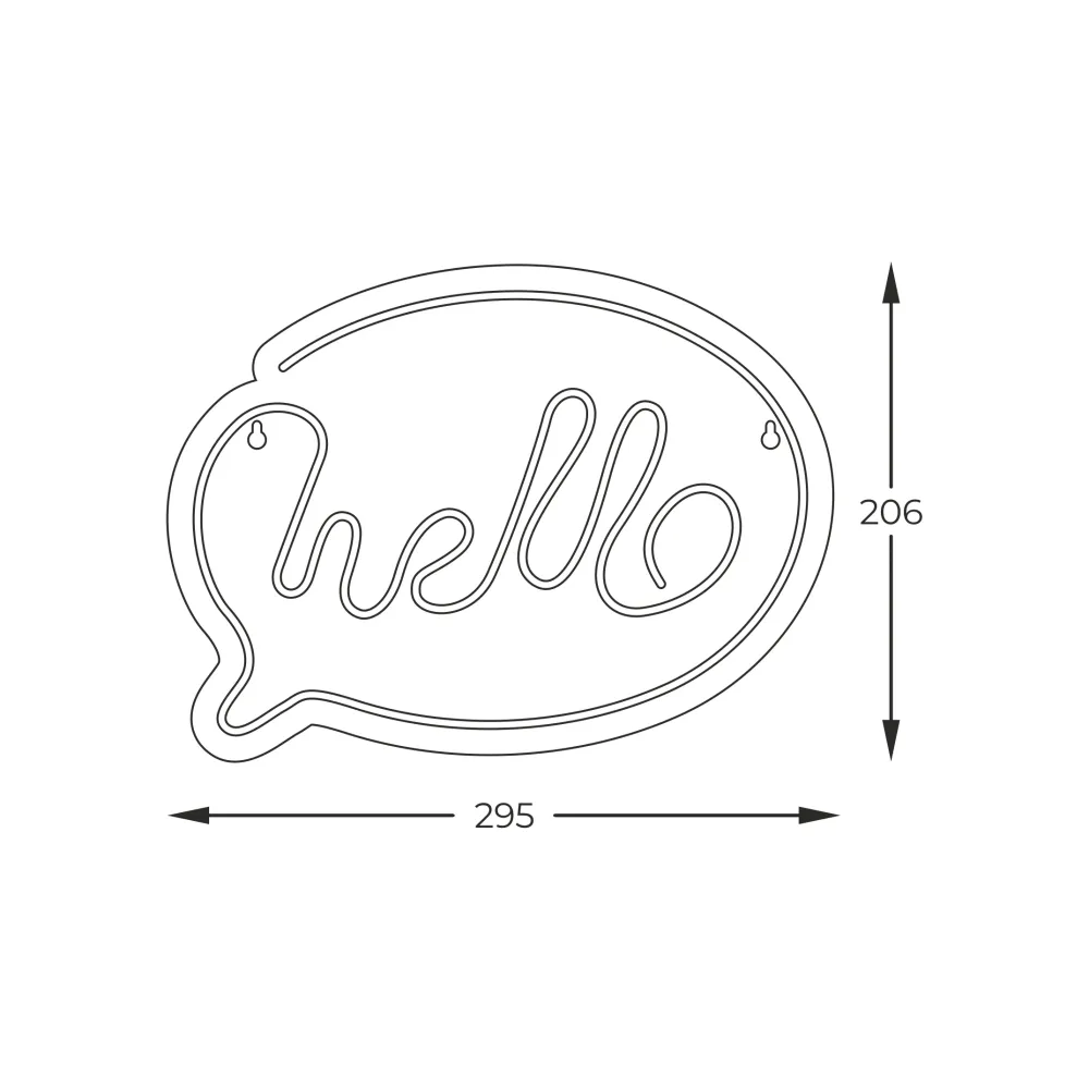 Applique murale LED Zumaline Neon Hello 1L 1W en plastique