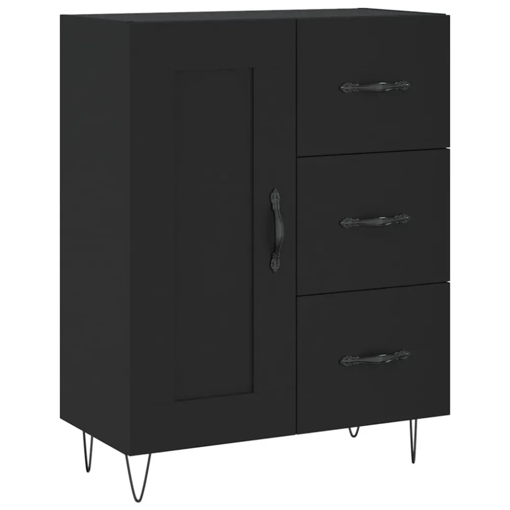Buffet bahut commode armoire meuble de rangement organisateur cuisine salle de séjour salon 69,5 x 34 x 90 cm bois d'ingén...