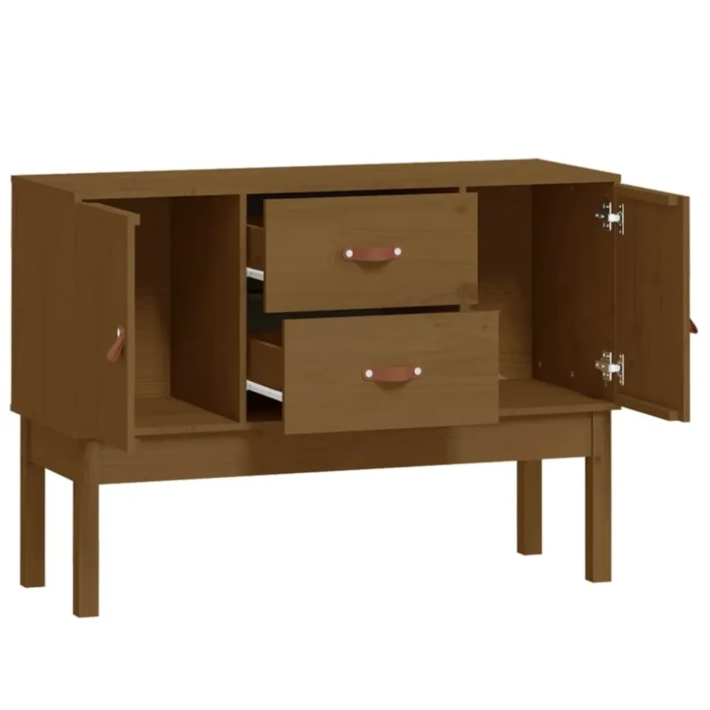 Buffet bahut commode armoire meuble de rangement organisateur cuisine salle de séjour salon 110 x 40 x 78 cm bois massif d...