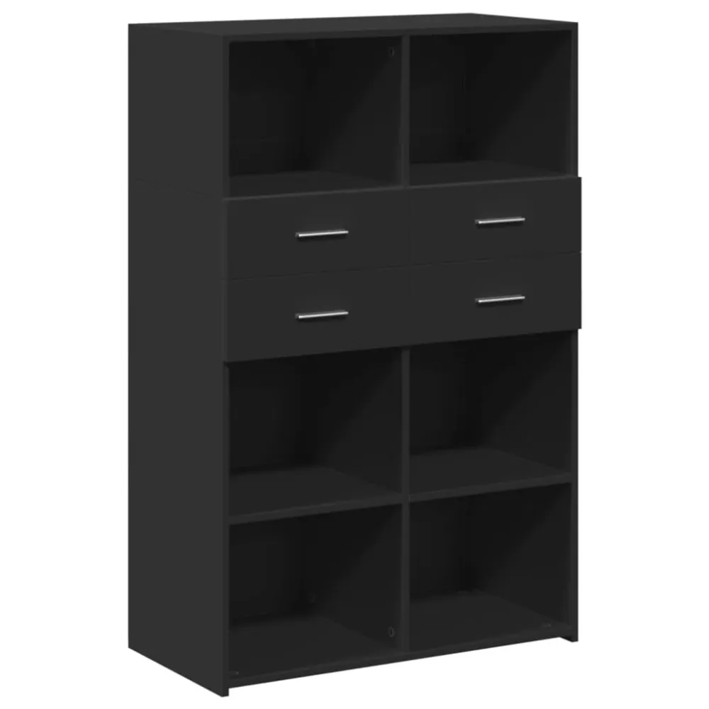Buffet bahut commode armoire meuble de rangement organisateur cuisine salle de séjour salon haut 80 x 42,5 x 124 cm bois d...