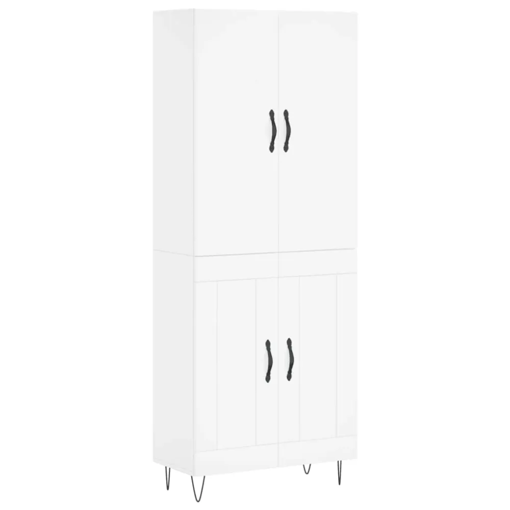 Buffet bahut commode armoire meuble de rangement organisateur cuisine salle de séjour salon haut 69,5 x 34 x 180 cm bois d...