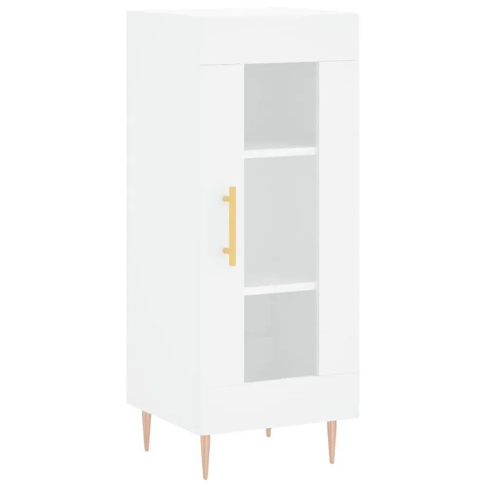 Buffet bahut commode armoire meuble de rangement organisateur cuisine salle de séjour salon 34,5 x 34 x 90 cm bois d'ingén...