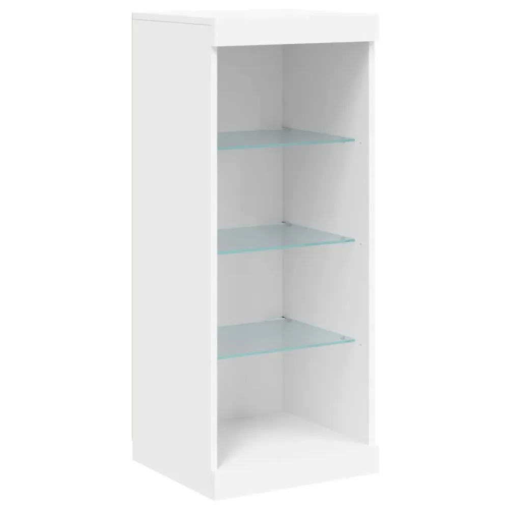 Buffet bahut commode armoire meuble de rangement organisateur cuisine salle de séjour salon avec lumières LED 41 x 37 x 10...