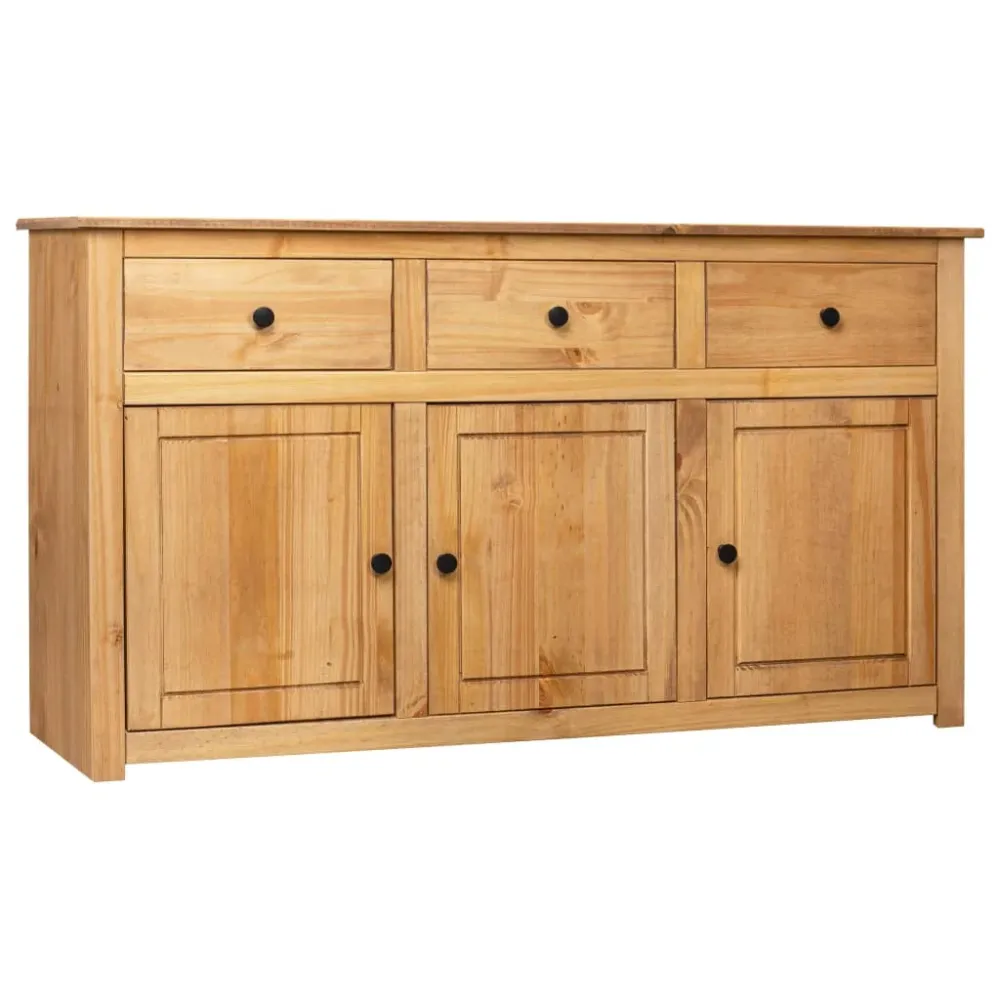 Buffet bahut commode armoire meuble de rangement organisateur cuisine salle de séjour salon 135 x 40 x 80 cm Pin stable As...