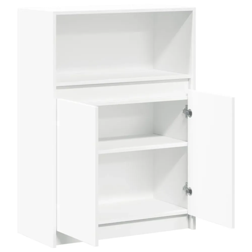 Buffet bahut commode armoire meuble de rangement organisateur cuisine salle de séjour salon avec LED 72 x 34 x 100 cm bois...