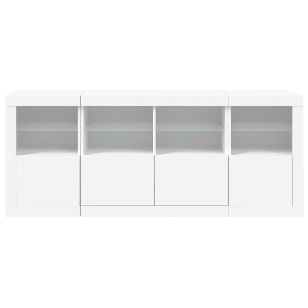 Buffet bahut commode armoire meuble de rangement organisateur cuisine salle de séjour salon avec lumières LED 163 x 37 x 6...