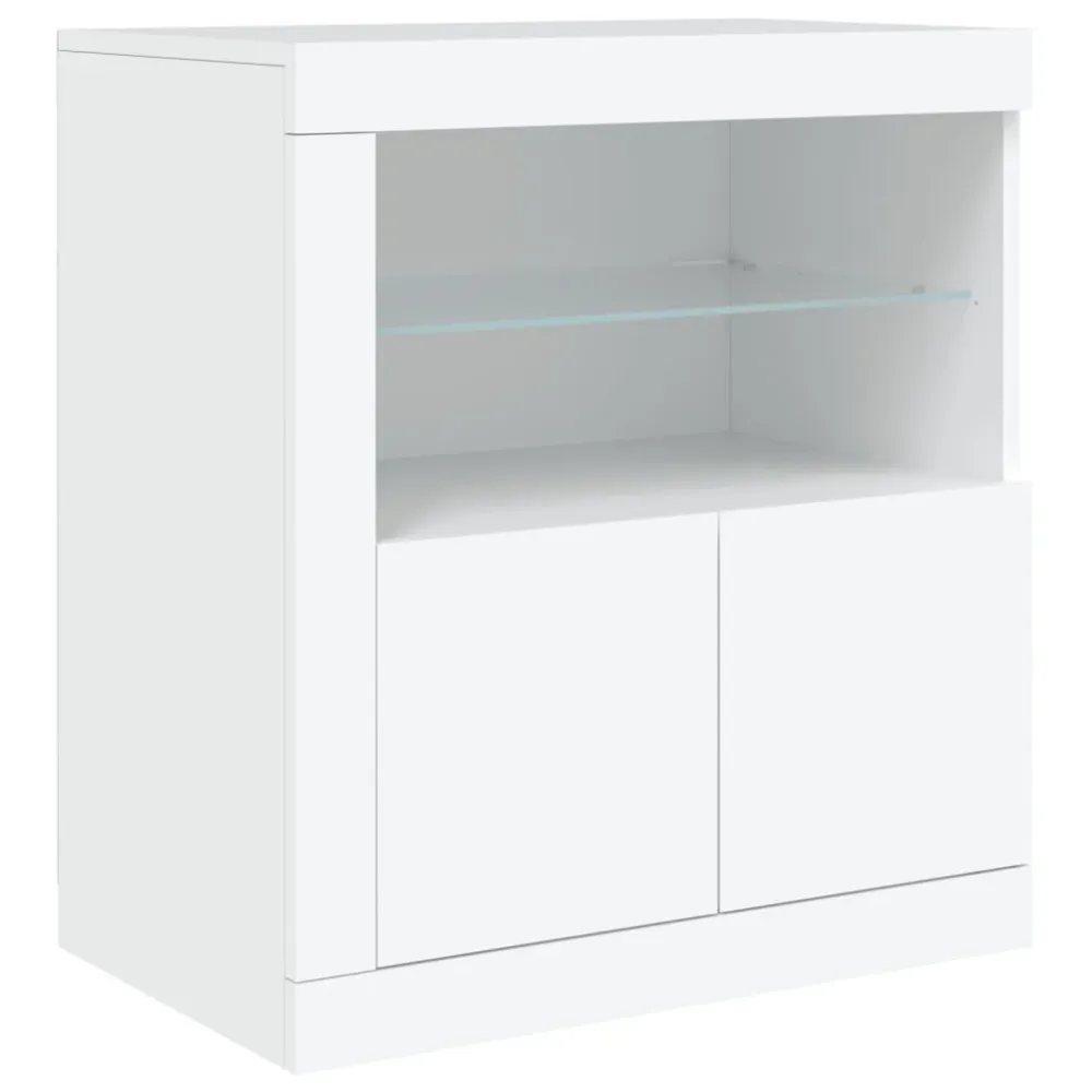 Buffet bahut commode armoire meuble de rangement organisateur cuisine salle de séjour salon avec lumières LED 60,5 x 37 x...