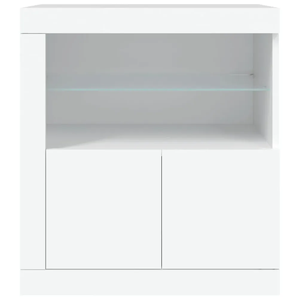 Buffet bahut commode armoire meuble de rangement organisateur cuisine salle de séjour salon avec lumières LED 60,5 x 37 x...