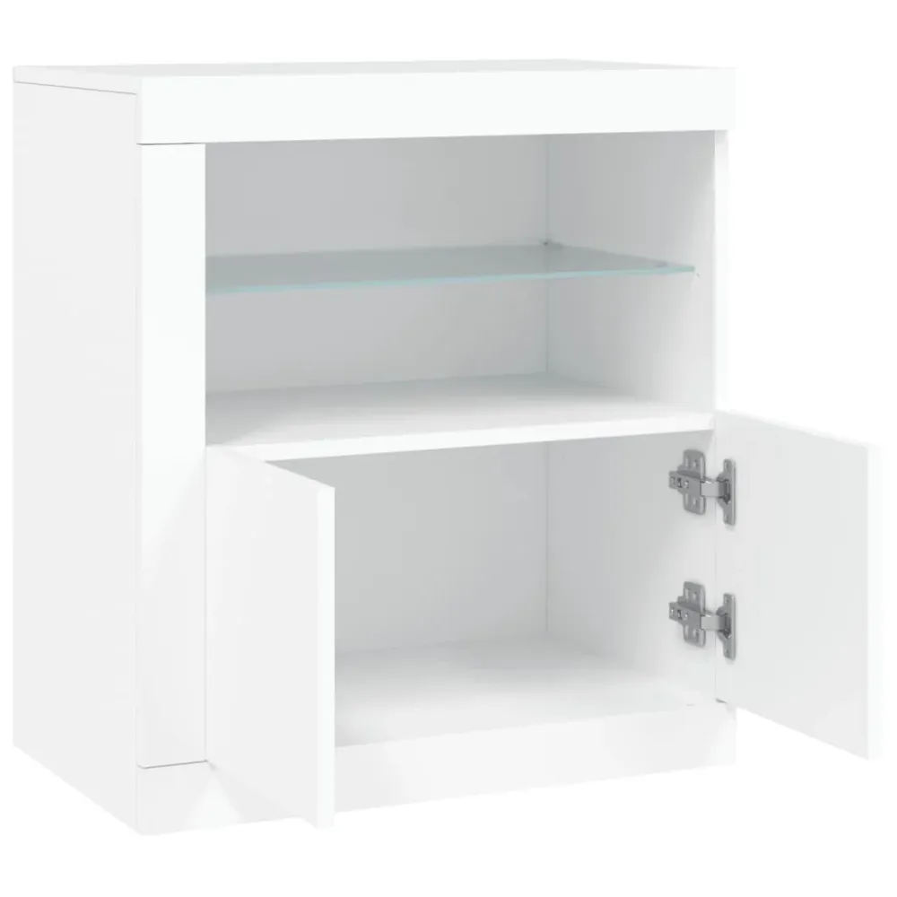 Buffet bahut commode armoire meuble de rangement organisateur cuisine salle de séjour salon avec lumières LED 60,5 x 37 x...