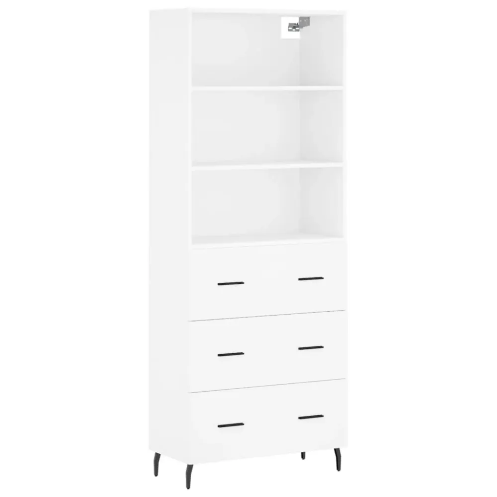 Buffet bahut commode armoire meuble de rangement organisateur cuisine salle de séjour salon haut 69,5 x 34 x 180 cm bois d...