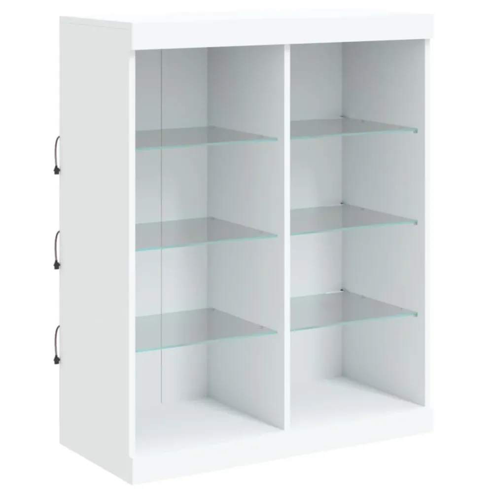 Buffet bahut commode armoire meuble de rangement organisateur cuisine salle de séjour salon avec lumières LED 81 x 37 x 10...
