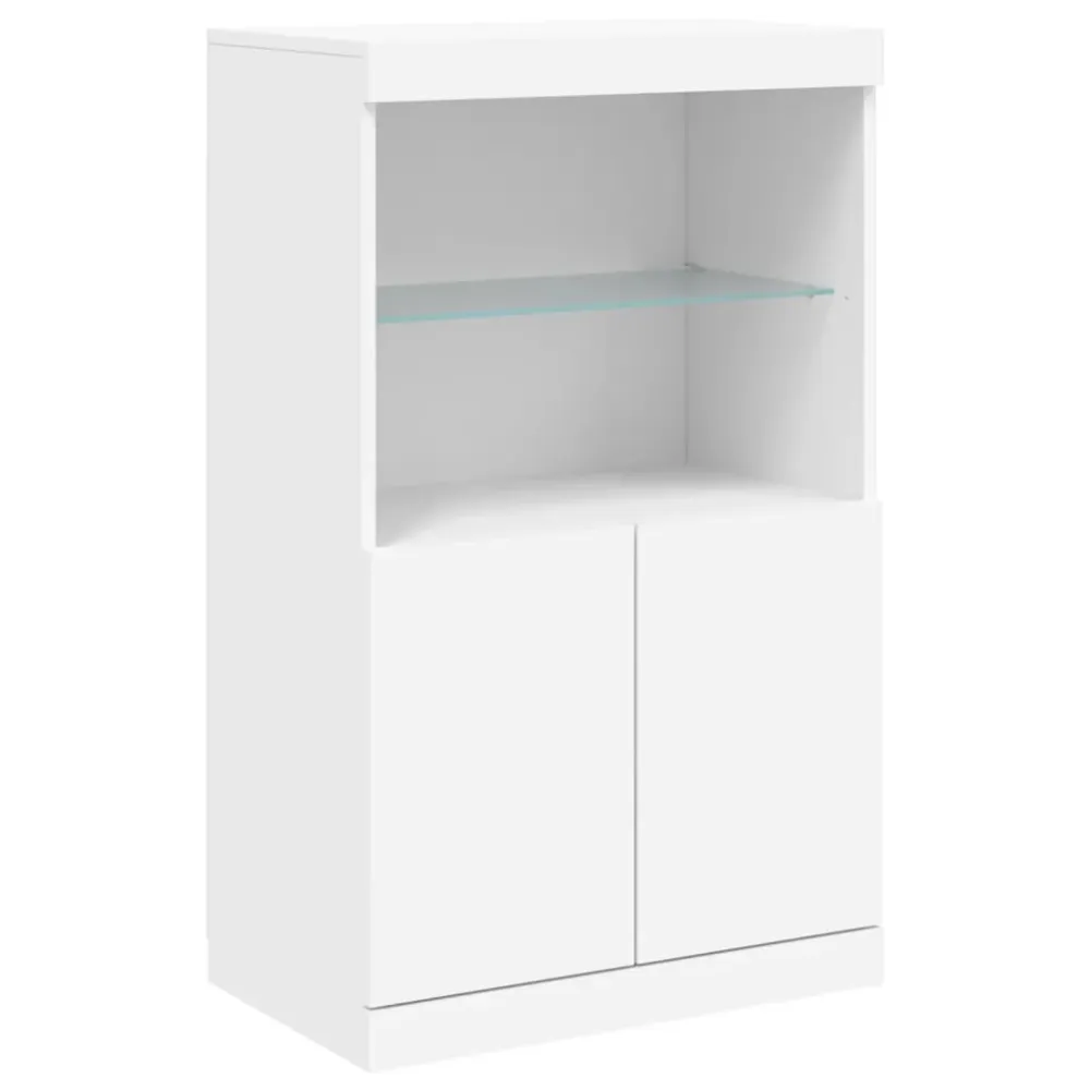 Buffet bahut commode armoire meuble de rangement organisateur cuisine salle de séjour salon avec lumières LED 60,5 x 37 x...