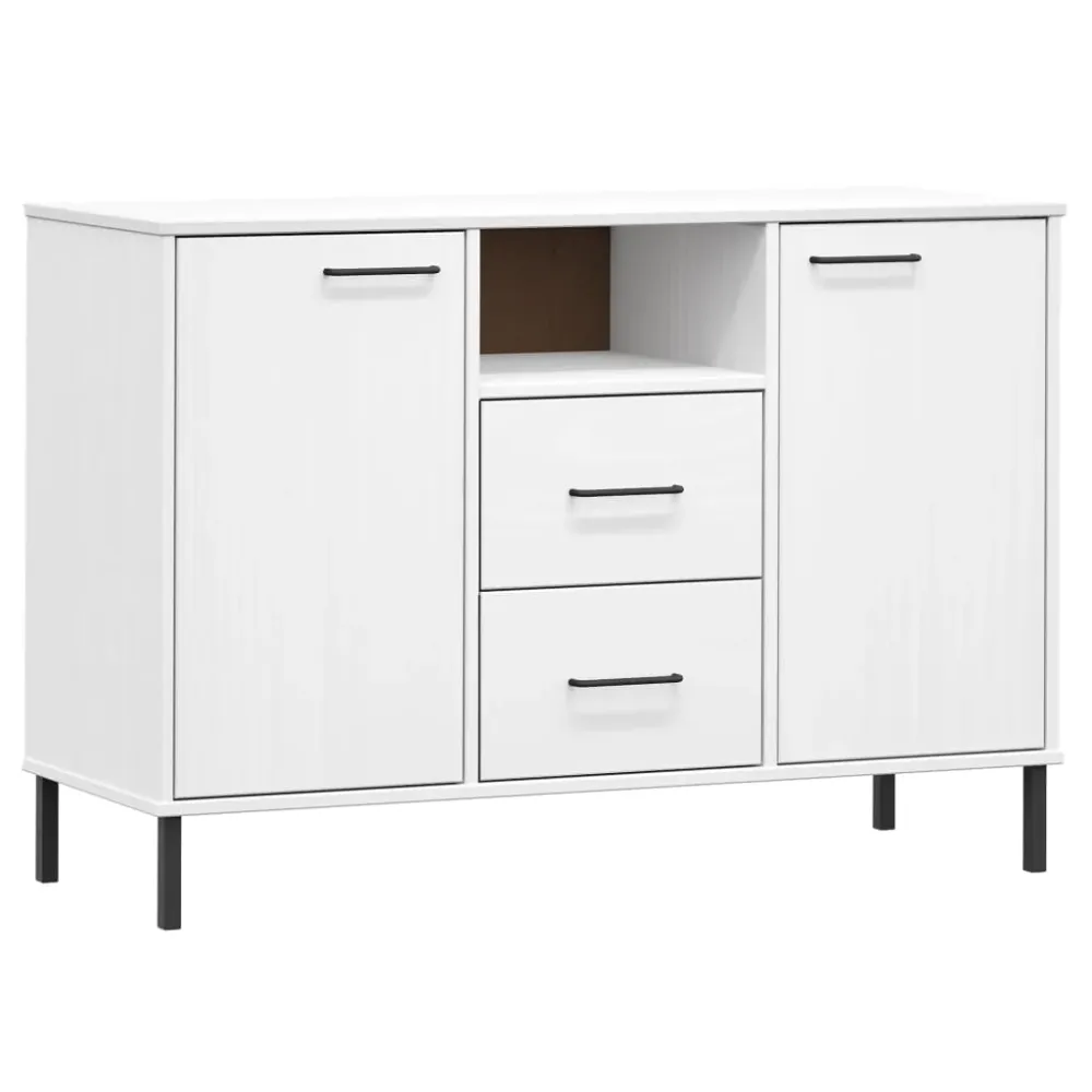 Buffet bahut commode armoire meuble de rangement organisateur cuisine salle de séjour salon avec pieds en métal 113 x 40 x...