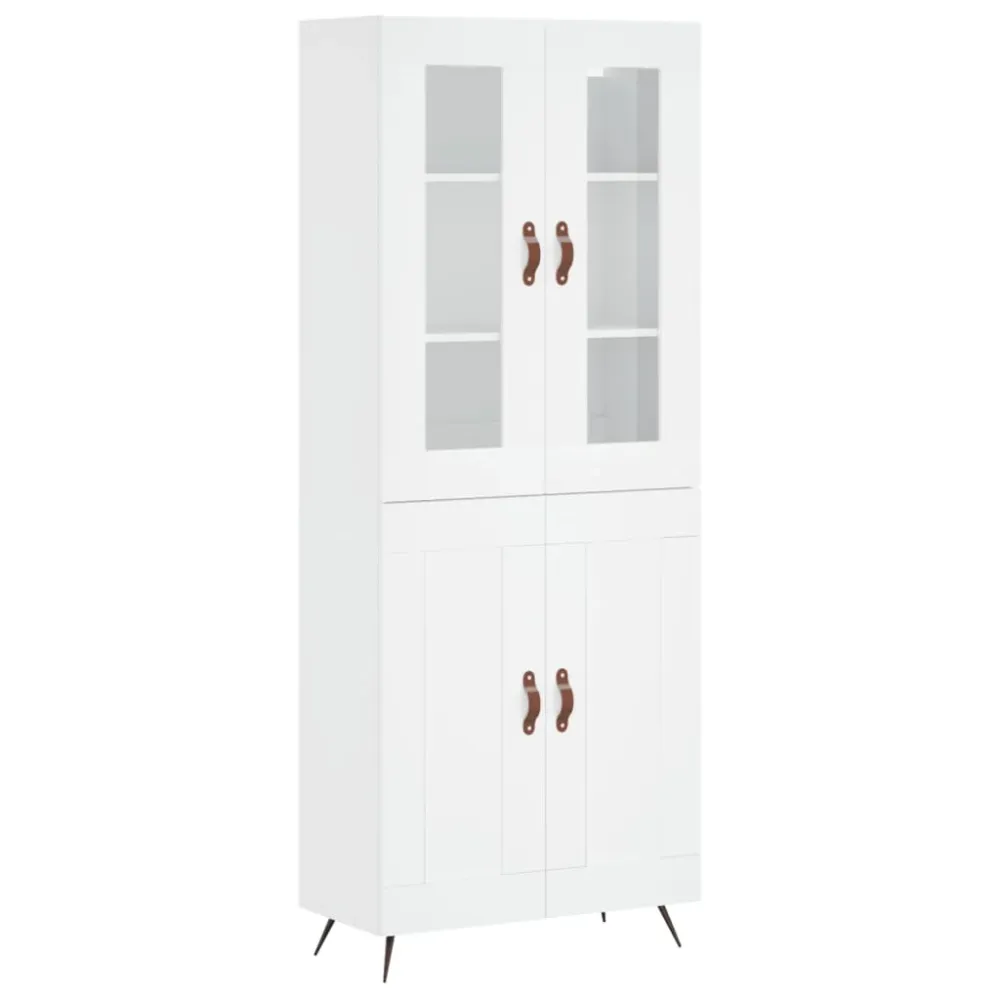 Buffet bahut commode armoire meuble de rangement organisateur cuisine salle de séjour salon haut 69,5 x 34 x 180 cm bois d...