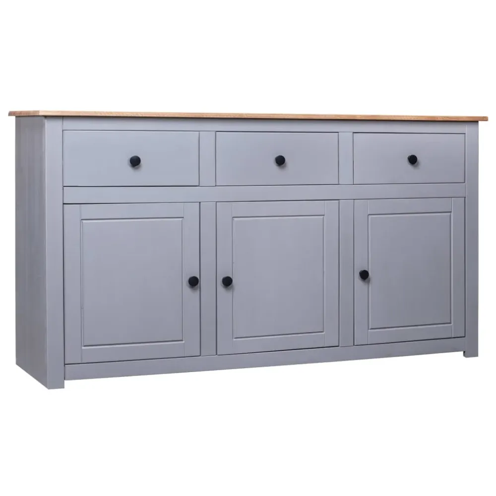 Buffet bahut commode armoire meuble de rangement organisateur cuisine salle de séjour salon 135 x 40 x 80 cm Pin ferme Ass...