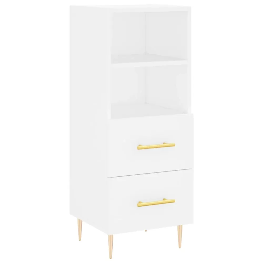 Buffet bahut commode armoire meuble de rangement organisateur cuisine salle de séjour salon 34,5 x 34 x 90 cm bois d'ingén...
