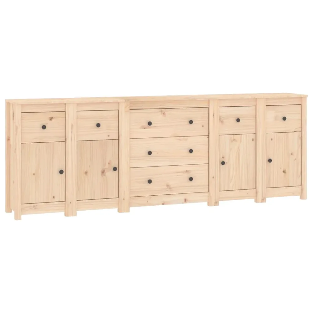 Buffet bahut commode armoire meuble de rangement organisateur cuisine salle de séjour salon 230 x 35 x 80 cm bois massif d...