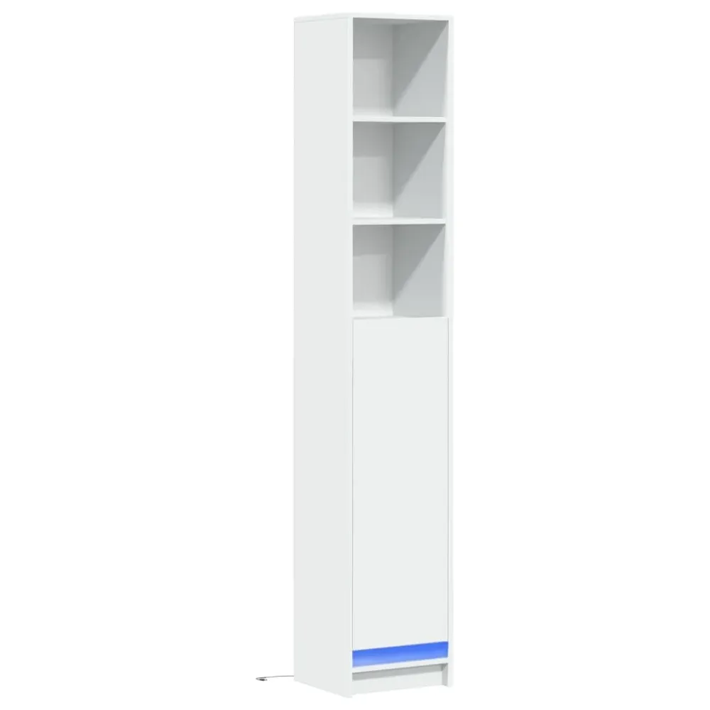 Buffet bahut commode armoire meuble de rangement organisateur cuisine salle de séjour salon avec LED 36 x 32,5 x 200 cm bo...