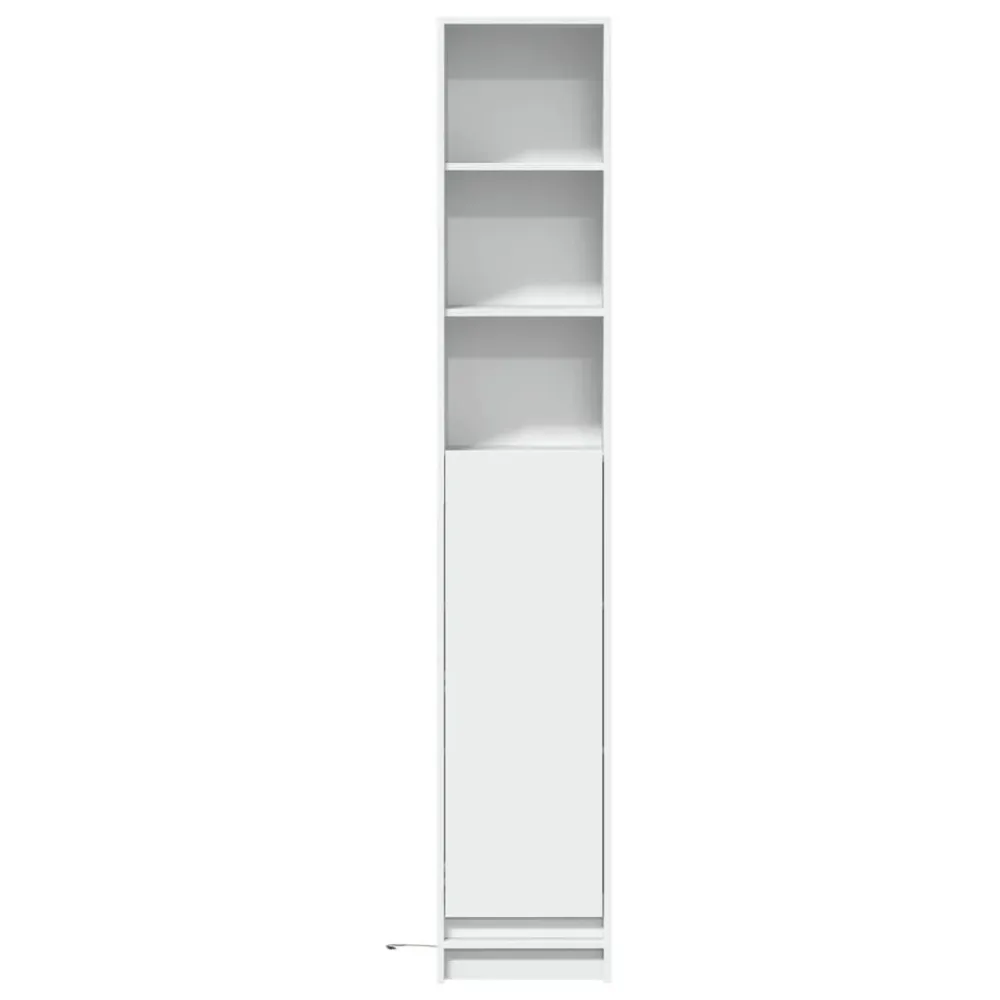 Buffet bahut commode armoire meuble de rangement organisateur cuisine salle de séjour salon avec LED 36 x 32,5 x 200 cm bo...
