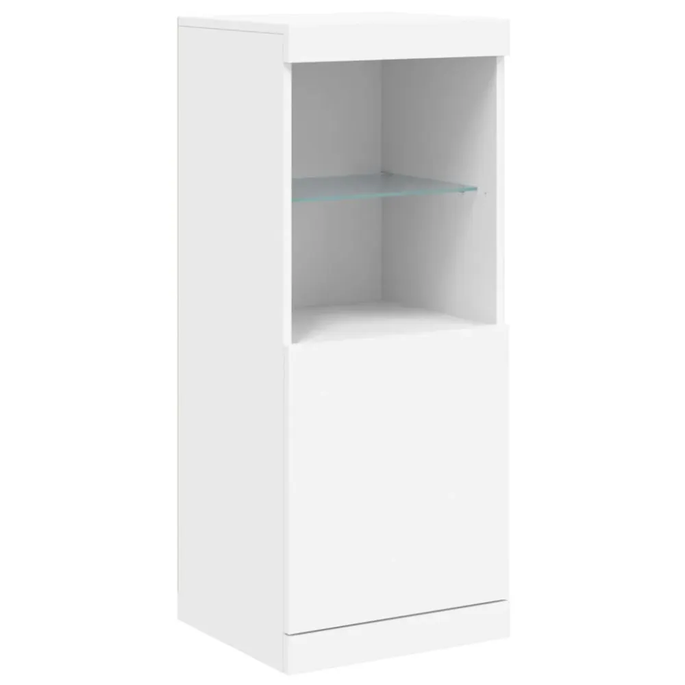 Buffet bahut commode armoire meuble de rangement organisateur cuisine salle de séjour salon avec lumières LED 41 x 37 x 10...