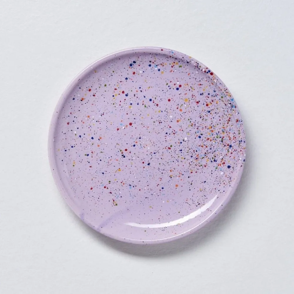 Assiette grande confetti lilas