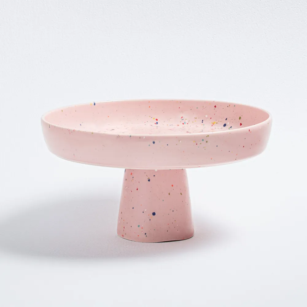Assiette à gâteau confettis blush
