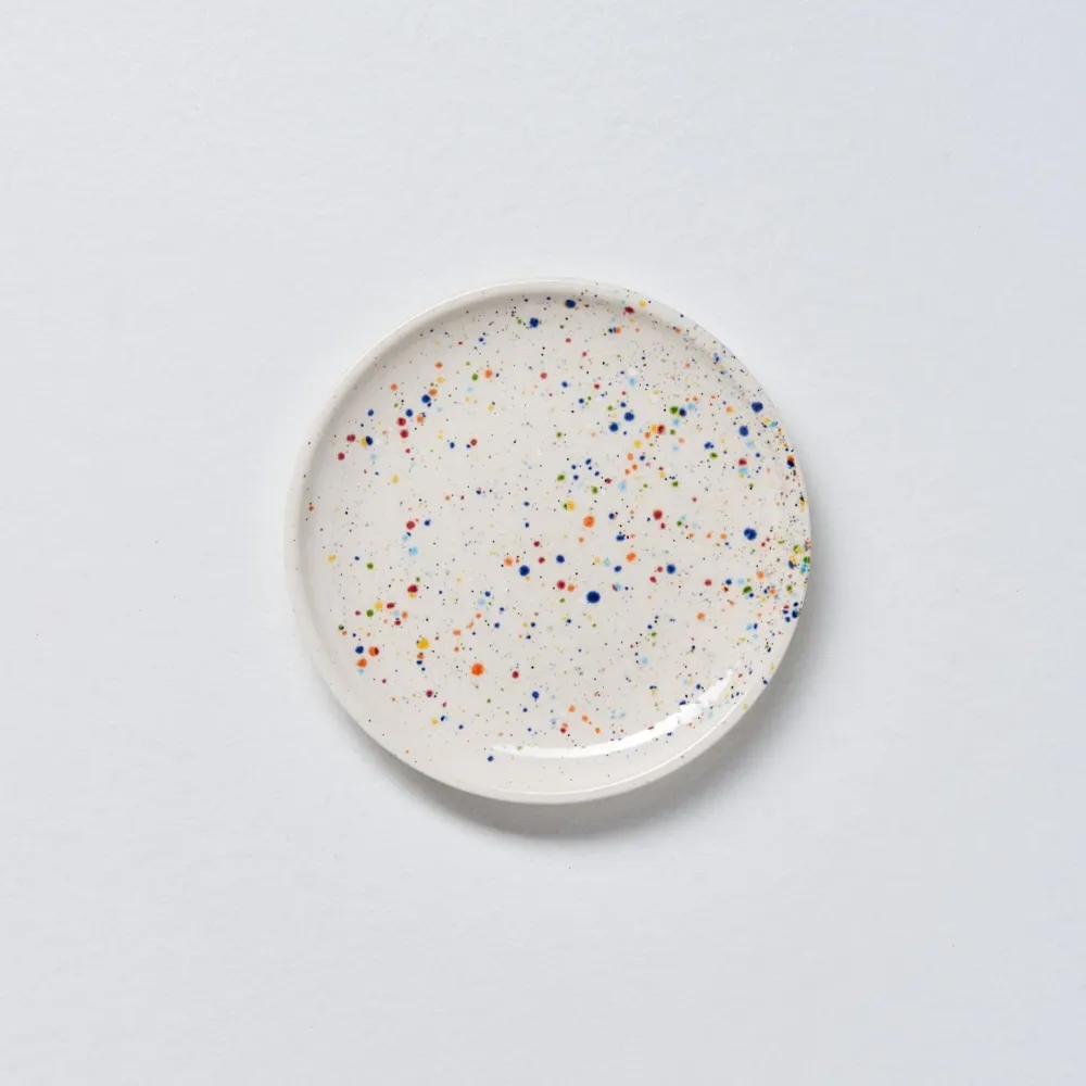 Assiette à pain confettis blanc