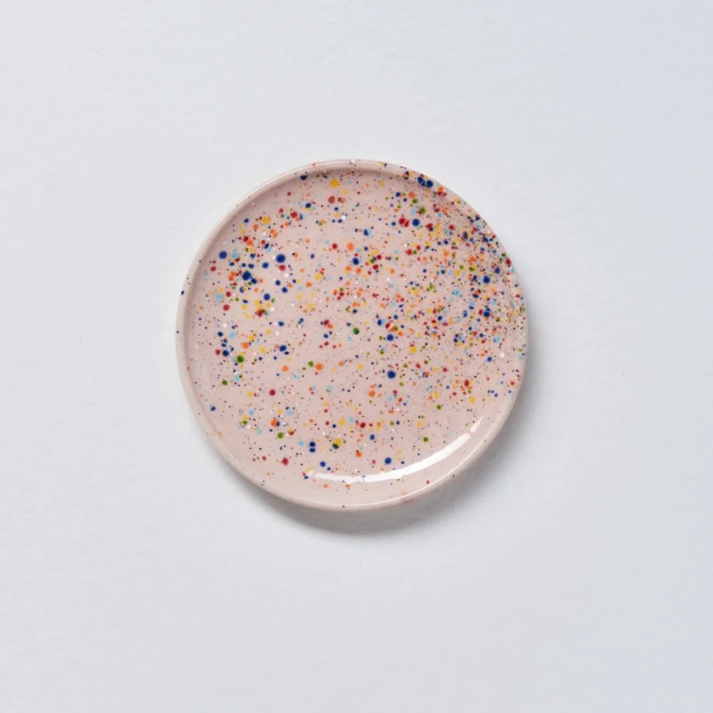 Assiette à pain confettis blush
