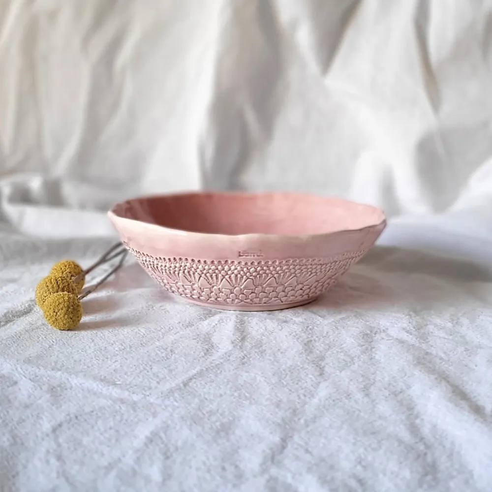 Assiette à pâtes blush