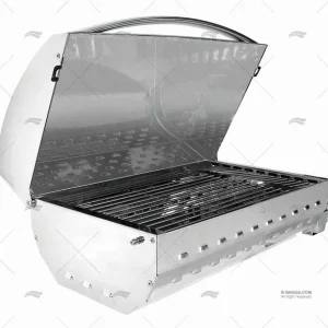 Barbecue au charbon INOX. Couvercle de protection.
