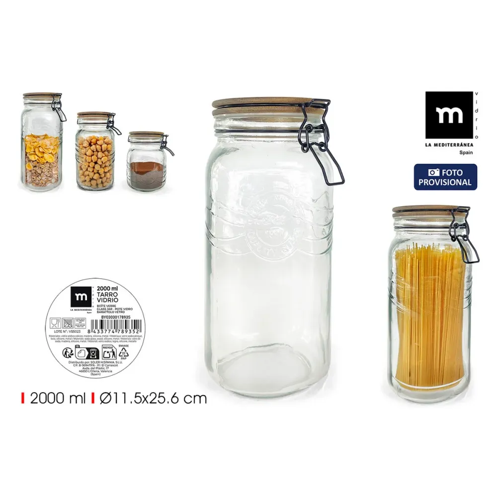 Bocal La Mediterránea Transparent 2 L (12 Unités)