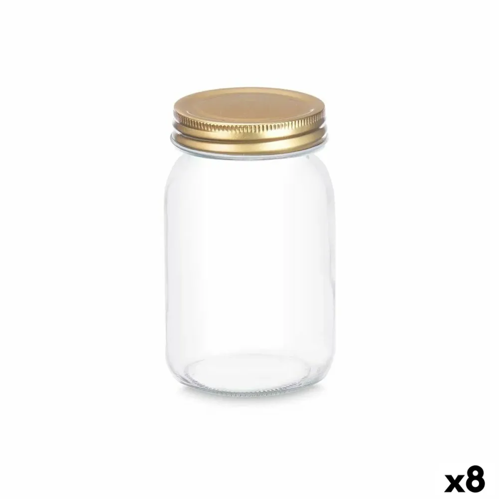 Bocal Vivalto Transparent Doré 500 ml (8 Unités)