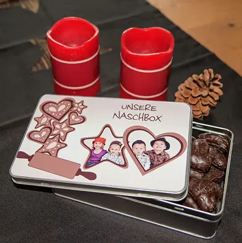 Boîte à biscuits rectangulaire en métal - Joyeuse Saint-Valentin Mon amour