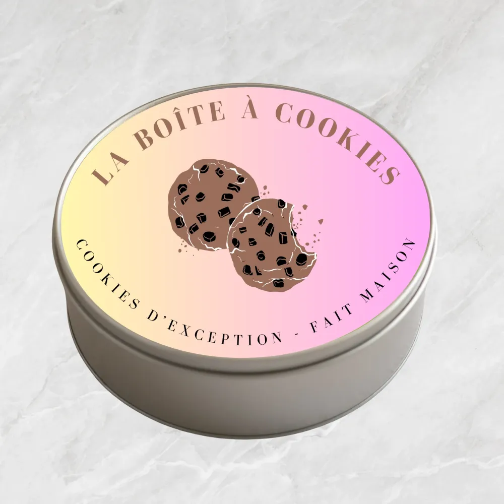 Boîte à biscuits ronde en métal - La Boîte à Cookies