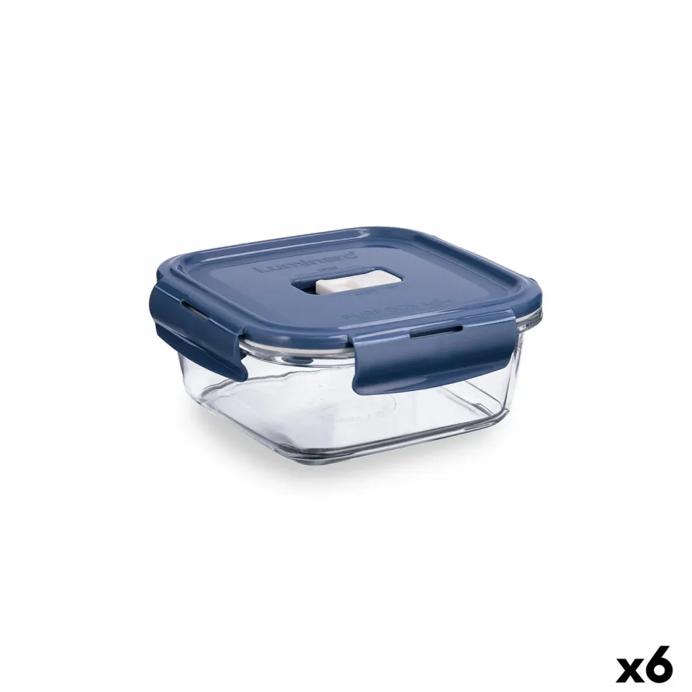 Boîte à lunch hermétique Luminarc Baltic Bleu verre 760 ml (6 Unités)