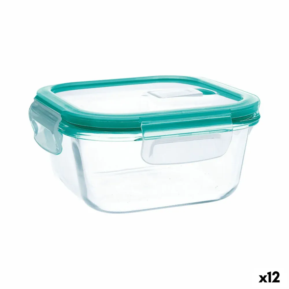Boîte à lunch hermétique Quid Ciclon Turquoise verre 530 ml (12 Unités)