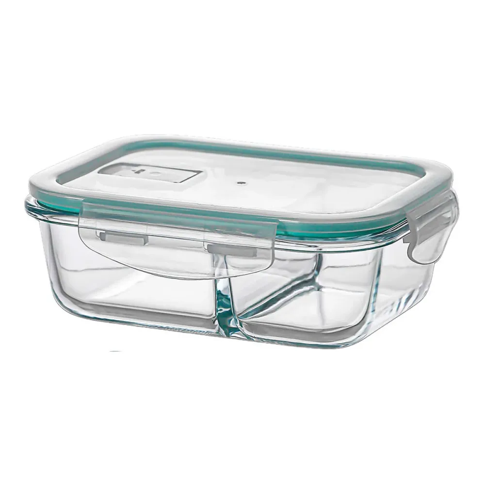 Boîte à lunch Ovenza 630 ml Transparent Silicone Verre Borosilicaté Rectangulaire