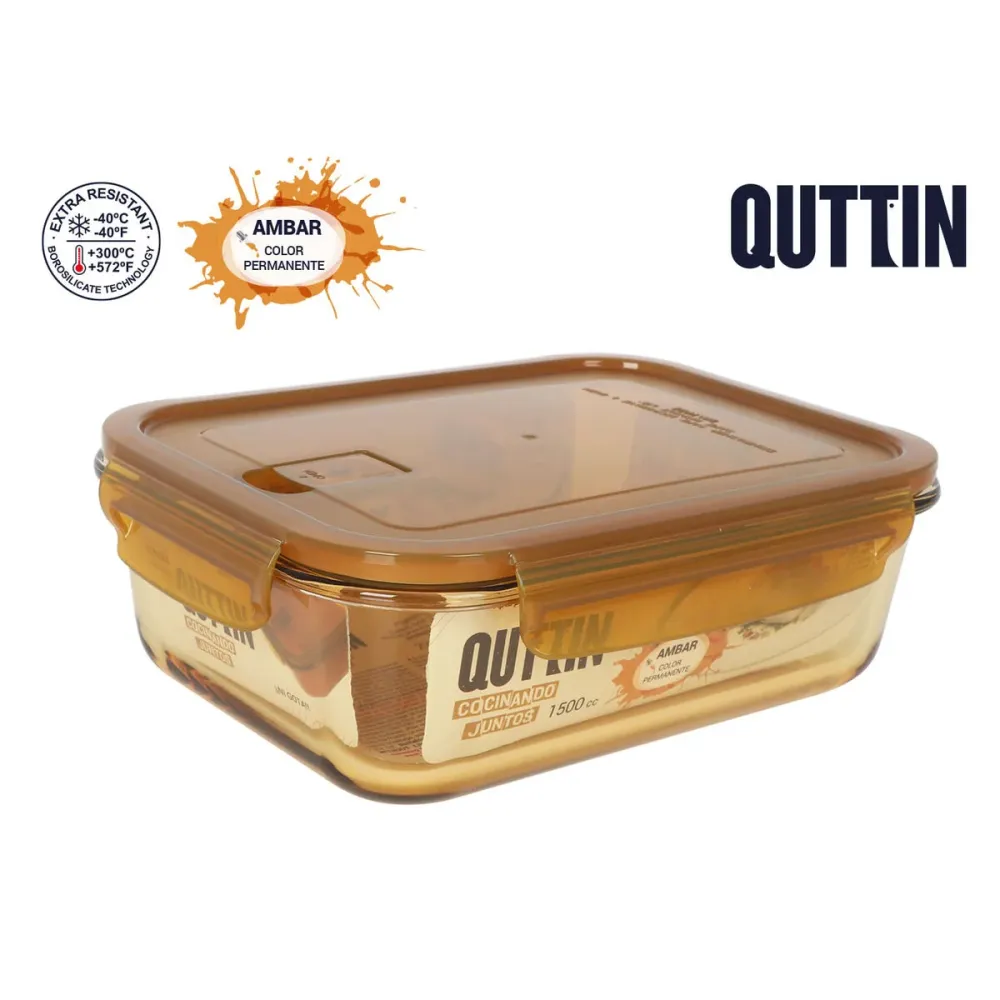 Boîte à lunch Quttin Ambare Rectangulaire 1,5 L (6 Unités)