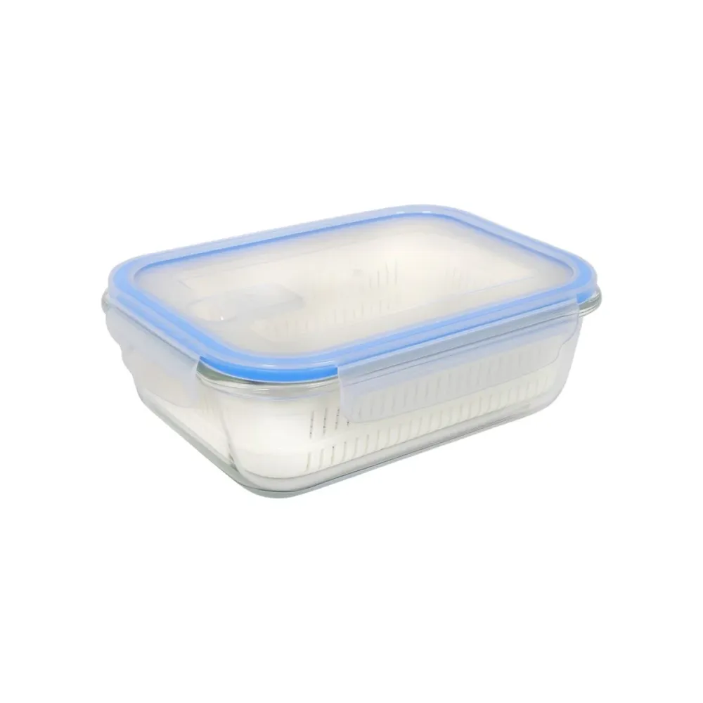 Boîte à lunch Quttin Bleu Transparent Rectangulaire 1L (6 Unités)