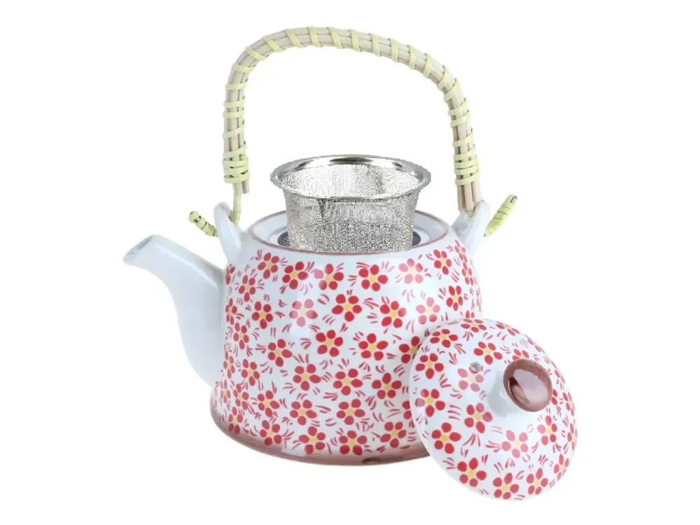 Bouilloire en céramique avec infuseur « Champ de Coquelicots » (800 ml)